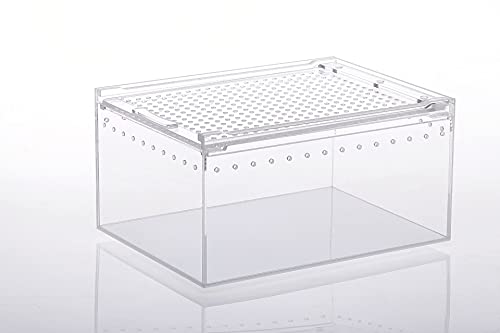 MegLob Reptilien -Fütterungsbox, Acryl -Reptilien -Terrarium, Amphibien -Fütterungsbox, Transparentes HD -Reptilien -Habitat -Tank, Klares Gehäuse Für Insekten, Schnecken, Gecko, Tarantel,M von MegLob