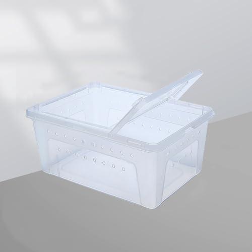 MegLob Reptilien-PC-Terrarium, Amphibien-Tank-Starter-Kit, Stapelbares Reptilienpanzer Für Mehrfache Haustierhaushalte, Reptilien-Terrarium-Schildkrötenpanzer Für Eidechsen, Hornfrösche,L White von MegLob