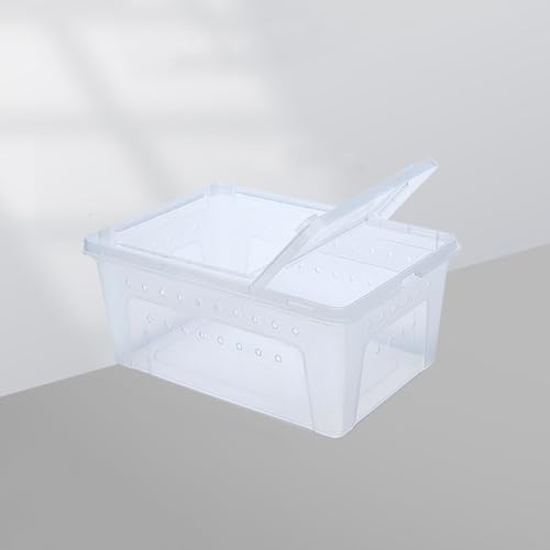 MegLob Reptilien-PC-Terrarium, Amphibien-Tank-Starter-Kit, Stapelbares Reptilienpanzer Für Mehrfache Haustierhaushalte, Reptilien-Terrarium-Schildkrötenpanzer Für Eidechsen, Hornfrösche,M White MegLob Reptilien-PC-Terrarium, Amphibien-Tank-Starter-Kit, Stapelbares Reptilienpanzer Für Mehrfache Haustierhaushalte, Reptilien-Terrarium-Schildkrötenpanzer Für Eidechsen, Hornfrösche,M White von MegLob