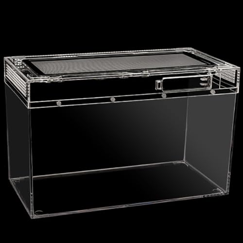 MegLob Reptilien -PC -Terrarium, Anti Breakage Reptile Breeding Box, Amphibian Habitat Retainer, Reserviertes Kabelhafen, Transparentes Gehäuse Für Tarantel, Klettern Von Haustierbehältern,M von MegLob