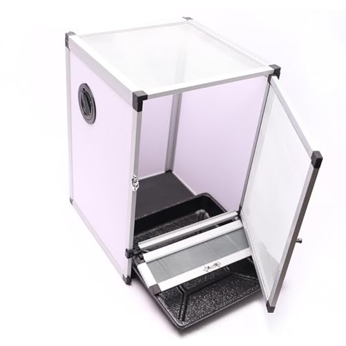 MegLob Reptilienterrarium Mit Einer Tür Mit Einer Tür, Einem Silbernen Großen Reptilien -Fütterungsbox Mit PVC -Tablett, Reptilienwachstumstank Mit Reserviertem Drahtanschluss,Acrylic Door l von MegLob