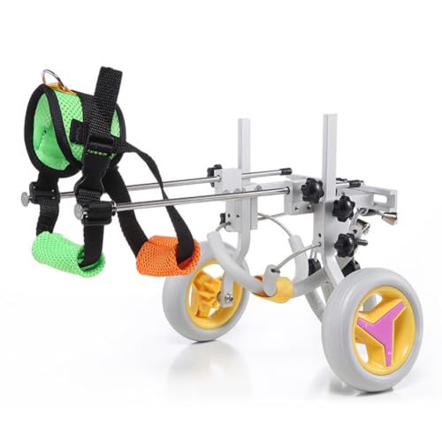 MegLob Rollstuhl Einstellbarer Hund, Pet -Rollstuhl Für Behinderte Hinterbein,Grau von MegLob