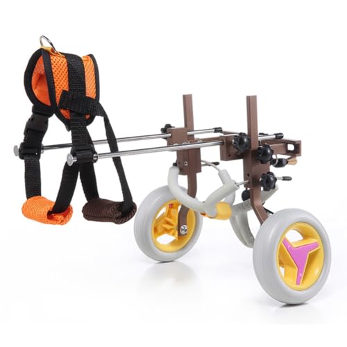 MegLob Rollstuhl Einstellbarer Hund, Pet -Rollstuhl Für Behinderte Hinterbein,Orange von MegLob