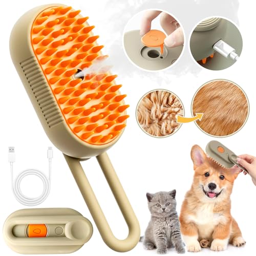 KatzenbüRste mit Dampf,3-In-1 Dampfbürste Katze Steamy Brush Katze Dampfbürste für Katzen mit Spray Katzenbürste mit Wasser Katzen Dampfbürste Pflegebürste für Katzen und Hunde zur Haarentfernung KatzenbüRste mit Dampf,3-In-1 Dampfbürste Katze Steamy Brush Katze Dampfbürste für Katzen mit Spray Katzenbürste mit Wasser Katzen Dampfbürste Pflegebürste für Katzen und Hunde zur Haarentfernung von MegiaExist