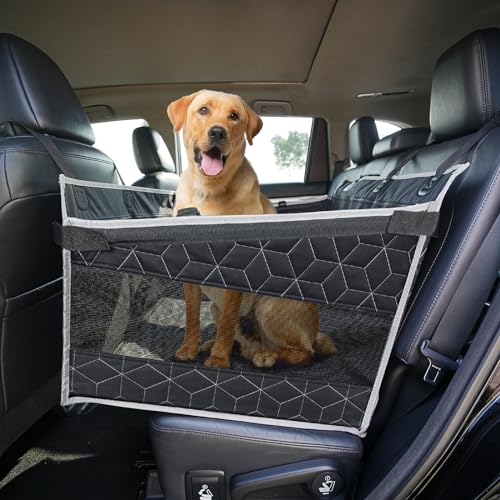 Meginc Hunde-Autositz, tragbarer Hunde-Sitzerhöhung für das Auto mit Clip-On-Leine von Meginc