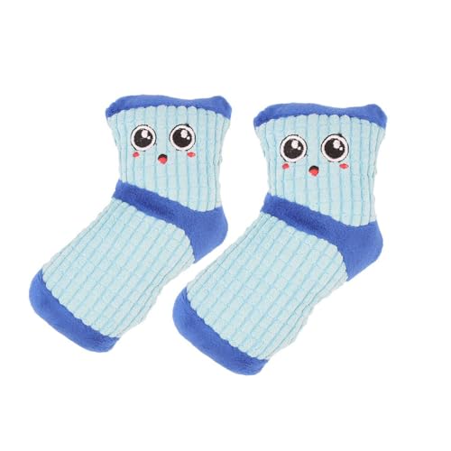 2 x Hundesocken, Geräuschspielzeug, niedliches Kauspielzeug für Hunde, Plüsch, Quietschspielzeug, interaktive Zahnreinigungssocken für kleine und mittelgroße Hunde, Blau 2 x Hundesocken, Geräuschspielzeug, niedliches Kauspielzeug für Hunde, Plüsch, Quietschspielzeug, interaktive Zahnreinigungssocken für kleine und mittelgroße Hunde, Blau von MeiAOBest