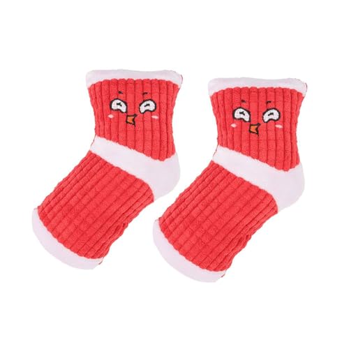 2 x Hundesocken, Geräuschspielzeug, niedliches Kauspielzeug für Hunde, Plüsch, Quietschspielzeug, interaktive Zahnreinigungssocken für kleine und mittelgroße Hunde, Rot 2 x Hundesocken, Geräuschspielzeug, niedliches Kauspielzeug für Hunde, Plüsch, Quietschspielzeug, interaktive Zahnreinigungssocken für kleine und mittelgroße Hunde, Rot von MeiAOBest