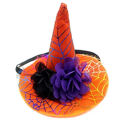 6er-Pack Haustier-Halloween-Kürbis-Hut, verstellbare Katzen-Kopfbedeckung für Halloween, Urlaub, Festival (F) von MeiAOBest