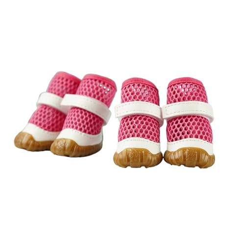 Atmungsaktive Netzschuhe für Hunde, Sommer, rutschfest, Pfotenschutz, Hundepfotenschutz, Outdoor-Schutz, Anti-Schmutz, Verbrühungsschutz, Wanderschuhe, 4 Stück, Rosa Atmungsaktive Netzschuhe für Hunde, Sommer, rutschfest, Pfotenschutz, Hundepfotenschutz, Outdoor-Schutz, Anti-Schmutz, Verbrühungsschutz, Wanderschuhe, 4 Stück, Rosa von MeiAOBest