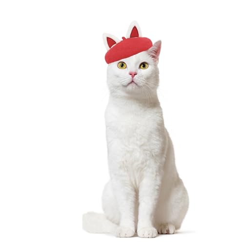 Baskenmütze für Hunde, Haustiermütze mit verstellbarem Gummiband, Hundekostüm, Haarzubehör, Foto-Requisiten, Prinzessinnenhut für Katzen, kleine, mittelgroße und große Hunde, Rot 2 Baskenmütze für Hunde, Haustiermütze mit verstellbarem Gummiband, Hundekostüm, Haarzubehör, Foto-Requisiten, Prinzessinnenhut für Katzen, kleine, mittelgroße und große Hunde, Rot 2 von MeiAOBest