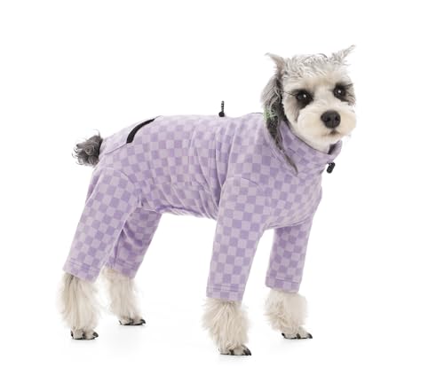 Fleece-Mantel für kleine Hunde, klassisches Gittermuster, für den Winter, verstellbar, 4 Beine, warmer Jumpsuit, Einteiler für kaltes Wetter, Schlafanzug, Schlafanzug für Welpen, kleine, mittelgroße Fleece-Mantel für kleine Hunde, klassisches Gittermuster, für den Winter, verstellbar, 4 Beine, warmer Jumpsuit, Einteiler für kaltes Wetter, Schlafanzug, Schlafanzug für Welpen, kleine, mittelgroße von MeiAOBest