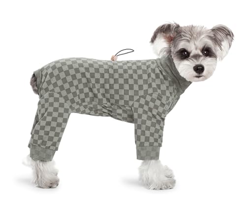 Fleece-Mantel für kleine Hunde, klassisches Gittermuster, für den Winter, verstellbar, 4 Beine, warmer Jumpsuit, Einteiler für kaltes Wetter, Schlafanzug, Schlafanzug für Welpen, kleine, mittelgroße Fleece-Mantel für kleine Hunde, klassisches Gittermuster, für den Winter, verstellbar, 4 Beine, warmer Jumpsuit, Einteiler für kaltes Wetter, Schlafanzug, Schlafanzug für Welpen, kleine, mittelgroße von MeiAOBest