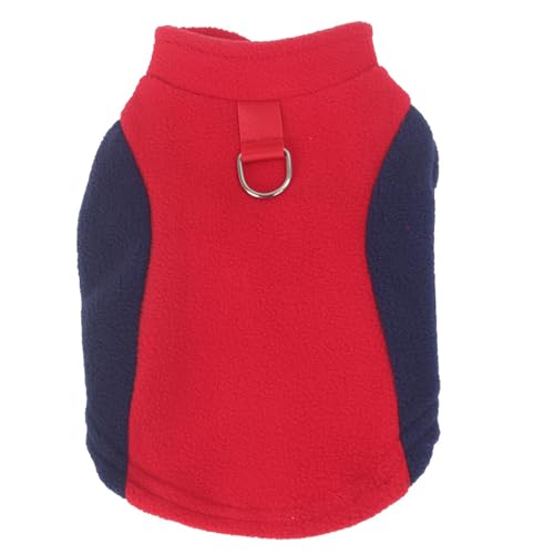 Fleece-Weste für kleine Hunde mit D-Ring, warme Winterjacke, Pullover für kaltes Wetter, für Katzen, Welpen, kleine, mittelgroße Hunde, Größe M, Rot Fleece-Weste für kleine Hunde mit D-Ring, warme Winterjacke, Pullover für kaltes Wetter, für Katzen, Welpen, kleine, mittelgroße Hunde, Größe M, Rot von MeiAOBest