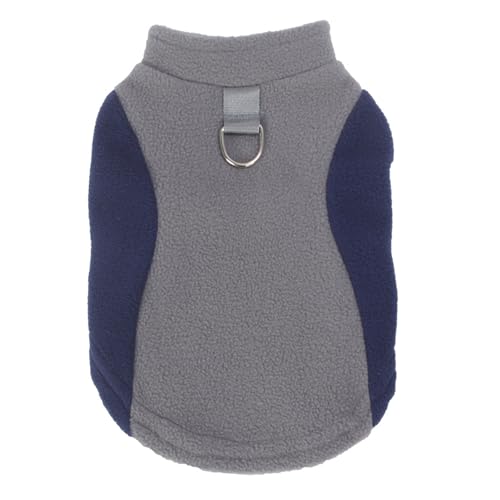Fleece-Weste für kleine Hunde mit D-Ring, warme Winterjacke für Katzen und Hunde, für kaltes Wetter, für Katzen, Welpen, kleine, mittelgroße Hunde, Größe S (Grau) von MeiAOBest