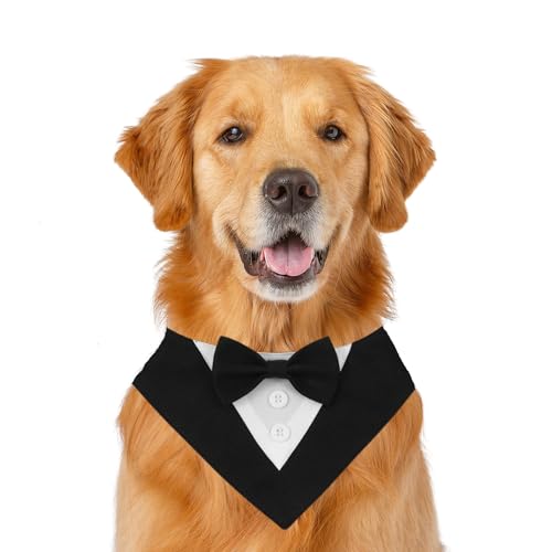 Formelles Hundehalstuch, Haustierhalstuch, Hochzeit, Party, Smoking, Fliege, Dreieckstuch, verstellbares Hundehalsband, Lätzchen, Valentinstag, Fliege, Schal, Größe M, Schwarz Formelles Hundehalstuch, Haustierhalstuch, Hochzeit, Party, Smoking, Fliege, Dreieckstuch, verstellbares Hundehalsband, Lätzchen, Valentinstag, Fliege, Schal, Größe M, Schwarz von MeiAOBest