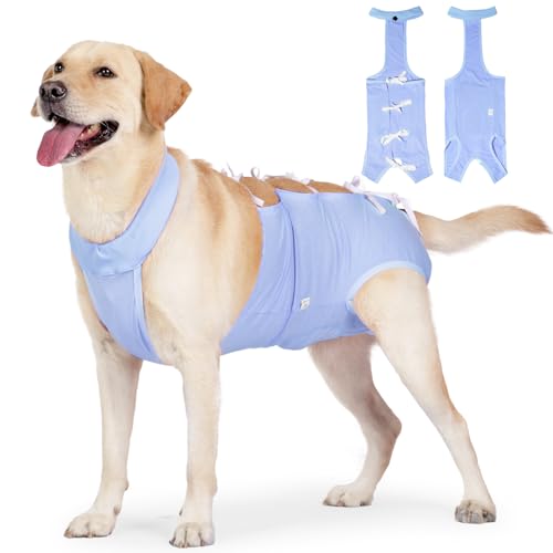 Genesungsanzug für Hunde, zum Schnüren, verstellbarer Bauchschutz, postoperative Kleidung, Haustier nach Operationen, für Katzen, Welpen, kleine, mittelgroße und große Hunde, Größe L, Blau Genesungsanzug für Hunde, zum Schnüren, verstellbarer Bauchschutz, postoperative Kleidung, Haustier nach Operationen, für Katzen, Welpen, kleine, mittelgroße und große Hunde, Größe L, Blau von MeiAOBest