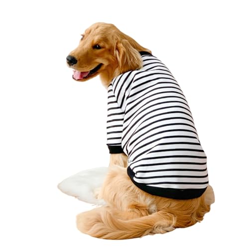 Gestreifter Kapuzenpullover für große Hunde, warm, bequem, dünner Plüsch, gestreift, Pullover für mittelgroße Hunde, Größe 8XL (Streifen) von MeiAOBest