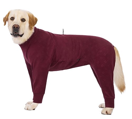 Große Hundekleidung, warmer Overall für kaltes Wetter, Haustier, volle Abdeckung, Gelenke, schützt Anti-Haare, vierbeiniger Schlafanzug, verstellbare Brust, geprägter Einteiler für mittelgroße und Große Hundekleidung, warmer Overall für kaltes Wetter, Haustier, volle Abdeckung, Gelenke, schützt Anti-Haare, vierbeiniger Schlafanzug, verstellbare Brust, geprägter Einteiler für mittelgroße und von MeiAOBest