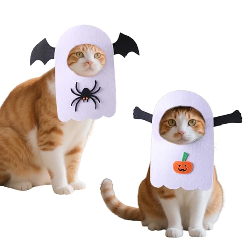 Halloween-Kostüm für Haustiere, Filz, Geistergesicht, verstellbar, für Katze und Hund, Halloween, lustiges Verkleidung, Cosplay, Maske für Familientreffen, Urlaub, Party, Fotoshooting, Größe S Halloween-Kostüm für Haustiere, Filz, Geistergesicht, verstellbar, für Katze und Hund, Halloween, lustiges Verkleidung, Cosplay, Maske für Familientreffen, Urlaub, Party, Fotoshooting, Größe S von MeiAOBest