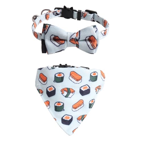 Halstuch-Set für Haustiere, verstellbar, dreieckig, Halstuch, Halstuch, Halstuch, Halstücher mit niedlichem Druck, mit D-Ring für Katzen, Welpen, kleine Hunde, Sushi Halstuch-Set für Haustiere, verstellbar, dreieckig, Halstuch, Halstuch, Halstuch, Halstücher mit niedlichem Druck, mit D-Ring für Katzen, Welpen, kleine Hunde, Sushi von MeiAOBest
