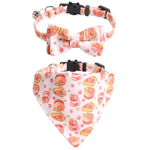 Halstuch-Set für Haustiere, verstellbar, dreieckig, Halstuch, Halstuch, Halstuch, Halstücher mit niedlichem Druck, mit D-Ring für Katzen, Welpen, kleine Hunde, pfirsichfarben Halstuch-Set für Haustiere, verstellbar, dreieckig, Halstuch, Halstuch, Halstuch, Halstücher mit niedlichem Druck, mit D-Ring für Katzen, Welpen, kleine Hunde, pfirsichfarben von MeiAOBest