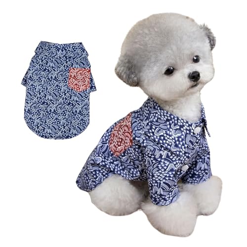Haustier-Shirt, Sommerhemden im ethnischen Stil, für Welpen, atmungsaktiv, Strand, Meer, Urlaub, Sweatshirt, Hunde-Sonnenschutz, Kleidung für Katzen, kleine, mittelgroße Hunde, Größe S, Blau Haustier-Shirt, Sommerhemden im ethnischen Stil, für Welpen, atmungsaktiv, Strand, Meer, Urlaub, Sweatshirt, Hunde-Sonnenschutz, Kleidung für Katzen, kleine, mittelgroße Hunde, Größe S, Blau von MeiAOBest