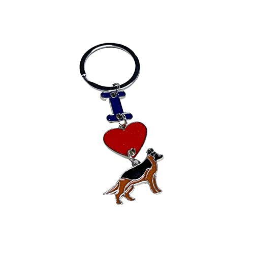 Hunde-Schlüsselanhänger, "I Love Dog", Metall, Haustier-ID-Tags, Schlüsselanhänger, Schlüsselanhänger, Hundeliebhaber, Schlüsselanhänger, Geschenk, Deutscher Schäferhund Hunde-Schlüsselanhänger, "I Love Dog", Metall, Haustier-ID-Tags, Schlüsselanhänger, Schlüsselanhänger, Hundeliebhaber, Schlüsselanhänger, Geschenk, Deutscher Schäferhund von MeiAOBest