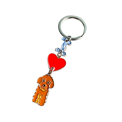 MeiAOBest Hunde-Schlüsselanhänger, "I Love Dog", Metall, Haustier-ID-Tags, Schlüsselanhänger, Schlüsselanhänger, Hundeliebhaber, Schlüsselanhänger, Geschenk, Brauner Pudel MeiAOBest Hunde-Schlüsselanhänger, "I Love Dog", Metall, Haustier-ID-Tags, Schlüsselanhänger, Schlüsselanhänger, Hundeliebhaber, Schlüsselanhänger, Geschenk, Brauner Pudel von MeiAOBest