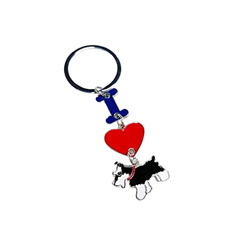 Hunde-Schlüsselanhänger, "I Love Dog", Metall-Haustier-ID-Tags, Schlüsselanhänger, Schlüsselanhänger, Hundeliebhaber, Schlüsselanhänger, Geschenk, schwarzer Schnauzer Hunde-Schlüsselanhänger, "I Love Dog", Metall-Haustier-ID-Tags, Schlüsselanhänger, Schlüsselanhänger, Hundeliebhaber, Schlüsselanhänger, Geschenk, schwarzer Schnauzer von MeiAOBest