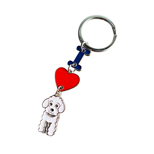 MeiAOBest Hunde-Schlüsselanhänger, "I Love Dog", Metall, Haustier-ID-Tags, Schlüsselanhänger, Schlüsselanhänger, Hundeliebhaber, Schlüsselanhänger, Geschenk, weißer Pudel MeiAOBest Hunde-Schlüsselanhänger, "I Love Dog", Metall, Haustier-ID-Tags, Schlüsselanhänger, Schlüsselanhänger, Hundeliebhaber, Schlüsselanhänger, Geschenk, weißer Pudel von MeiAOBest