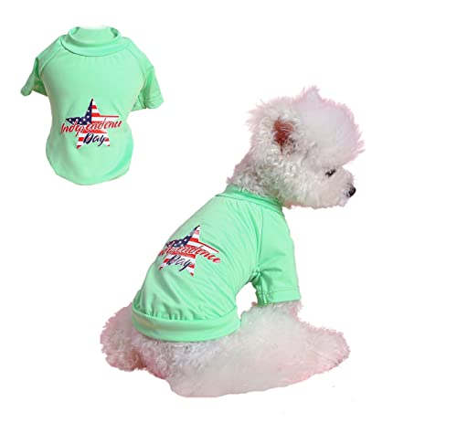 Hunde-Shirt, amerikanische Flagge, Haustierkleidung, 4. Juli, Hundeweste, Unabhängigkeitstag, Gedenktag, Hundekostüm für kleine, mittelgroße Hunde, Größe M, Grün Hunde-Shirt, amerikanische Flagge, Haustierkleidung, 4. Juli, Hundeweste, Unabhängigkeitstag, Gedenktag, Hundekostüm für kleine, mittelgroße Hunde, Größe M, Grün von MeiAOBest