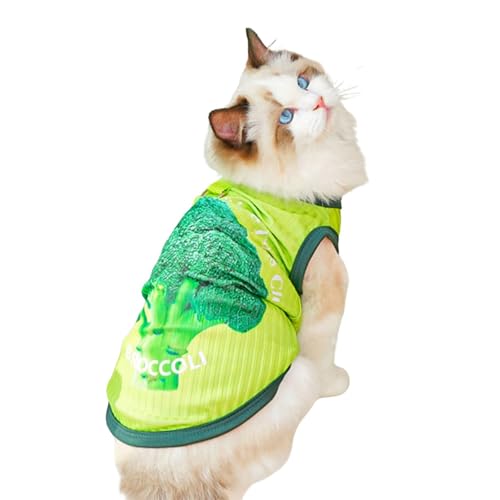 Hunde-Sommerweste, atmungsaktiv, coole Haustierjacke, Gemüseaufdruck, Größe XS - 8XL, ärmellos, Größe S (Grün) von MeiAOBest