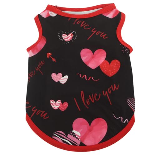 Hunde-Sommerweste, leichtes, atmungsaktives Hunde-T-Shirt mit Aufdruck "I Lover Mom Dad", ärmelloses Tanktop für Katzen, Welpen, kleine, mittelgroße Hunde, Größe M, Schwarz Hunde-Sommerweste, leichtes, atmungsaktives Hunde-T-Shirt mit Aufdruck "I Lover Mom Dad", ärmelloses Tanktop für Katzen, Welpen, kleine, mittelgroße Hunde, Größe M, Schwarz von MeiAOBest