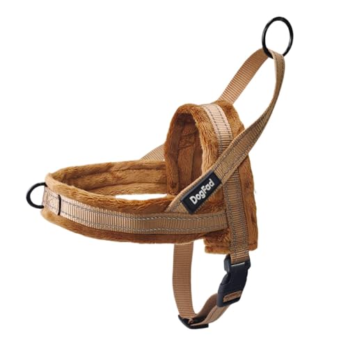 Hundegeschirr aus Plüsch, verstellbar, für kaltes Wetter, Haustiergeschirr für kleine, mittelgroße und große Hunde, Größe XL, Braun Hundegeschirr aus Plüsch, verstellbar, für kaltes Wetter, Haustiergeschirr für kleine, mittelgroße und große Hunde, Größe XL, Braun von MeiAOBest