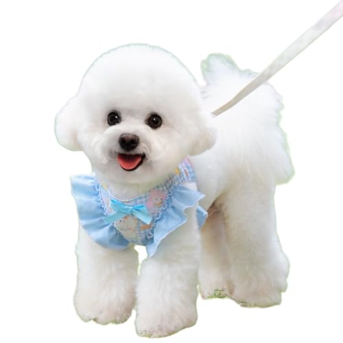Hundegeschirr für kleine Hunde, niedlich, atmungsaktiv, mit Fliegenärmeln für den täglichen Spaziergang mit Haustieren, Sicherheitsgurt, Größe XL, Blau von MeiAOBest
