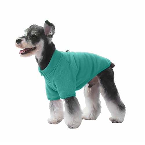Hundejacke für kleine Hunde, Pullover mit D-Ring, Polarfleece-Pullover mit Reißverschluss, warme Winterweste, Mantel, Outfits für Welpen, kleine Hunde, Mädchen, Jungen, XS (Feldgrün) von MeiAOBest