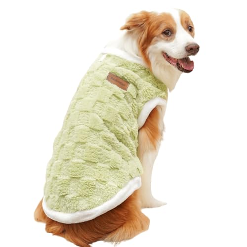 Hundepullover mit D-Ring, klassischer karierter Hunde-Winterpullover, Sweatshirts, warmes Wetter, Weihnachts-Outfits für kleine, mittelgroße und große Hunde, Größe 8XL (Grün) von MeiAOBest