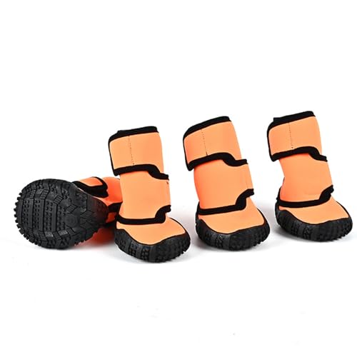 Hundeschuhe, leicht wasserdicht, rutschfest, Leica, Hundepfoten-Schutzhülle, für drinnen und draußen, für Welpen, kleine, mittelgroße und große Hunde, Braun (2# L x B: 4,2 x 3,7 cm) von MeiAOBest