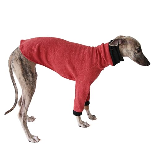 Leichter italienischer Windhundpullover, Pyjama, elastisch, Whippet, Rollkragenpullover, Pullover, Mantel, schlanker Hund, Frühling, Herbst, Winter, T-Shirt für Salukis, Bedlington Terrier, Größe S von MeiAOBest