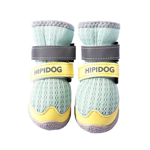MeiAOBest Atmungsaktive Hundestiefel, doppelt fixiert, verstellbar, reflektierend, weiche Sohle, für drinnen und draußen, Pfotenschutzschuhe, Größe 2, Grün, 4 Stück MeiAOBest Atmungsaktive Hundestiefel, doppelt fixiert, verstellbar, reflektierend, weiche Sohle, für drinnen und draußen, Pfotenschutzschuhe, Größe 2, Grün, 4 Stück von MeiAOBest