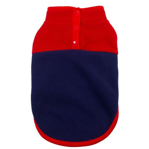 Haustier Kleidung, Hund kaltes Wetter Mantel Warme Hund Jumper Weiche Fleece Weste Jacke Pullover Kostüm für Welpen Kleine Hunde_Rot Blau(XS) von MeiAOBest