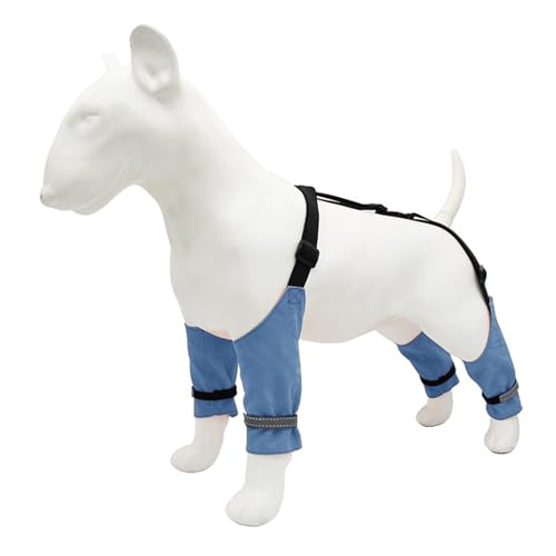 MeiAOBest Hundebeingelenkschutz, 4 Beine, wasserdicht, schmutzabweisend, zur Erholung von Ellenbogen, Wundunterstützung, Größe XXL (blau) von MeiAOBest