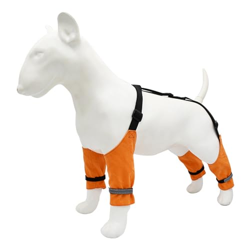 MeiAOBest Hundebeingelenkschutz, 4 Beine, wasserdicht, schmutzabweisend, zur Genesung, Ellenbogen-Wundstütze, Größe XXL (Orange) von MeiAOBest
