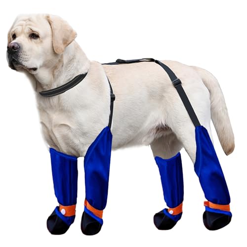 MeiAOBest Hundeschuhe, verstellbare Hosenträger für Hunde, Stiefel mit D-Ring, reflektierendem Streifen, Haustierpfoten-Schutzhülle, schmutzabweisend, für Spaziergänge, Laufen, Wandern, Stiefel für von MeiAOBest