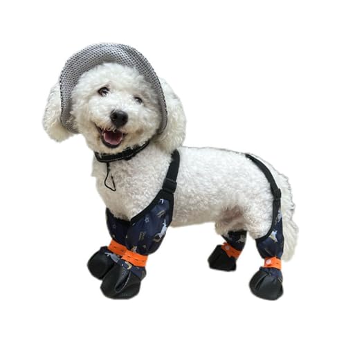 MeiAOBest Hundeschuhe, verstellbare Hosenträger für Hunde, Stiefel mit D-Ring, reflektierendem Streifen, Haustierpfoten-Schutzhülle, schmutzabweisend, für Spaziergänge, Laufen, Wandern, Stiefel für von MeiAOBest