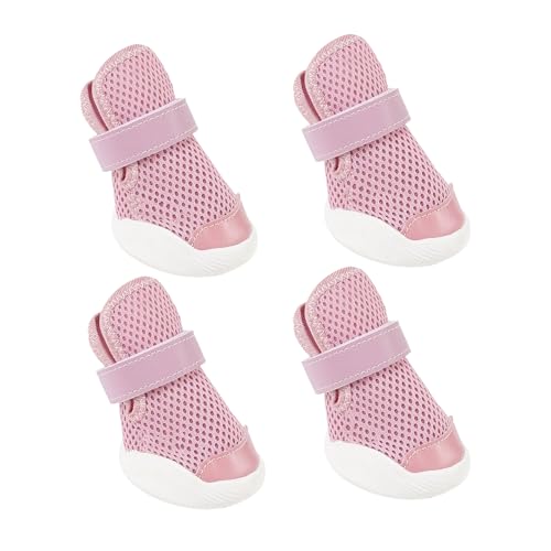 MeiAOBest Rutschfeste, atmungsaktive Schuhe mit weicher Sohle, reflektierend, für alle Jahreszeiten, für drinnen und draußen, Pfotenschutz, Rosa MeiAOBest Rutschfeste, atmungsaktive Schuhe mit weicher Sohle, reflektierend, für alle Jahreszeiten, für drinnen und draußen, Pfotenschutz, Rosa von MeiAOBest