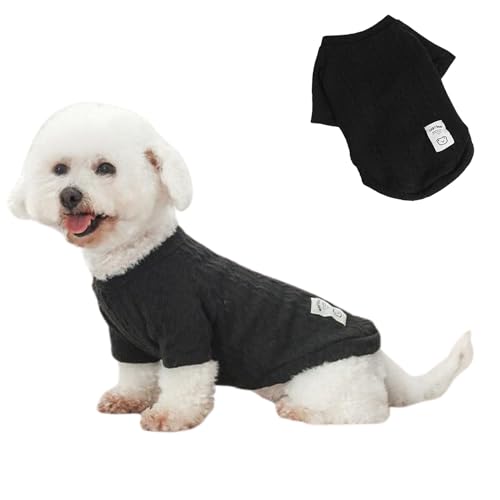 Pullover für kleine Hunde, Frühling/Herbst, Strickpullover, Weste, kaltes Wetter, warme Kleidung, Outfits, Mantel für Katzen, Welpen, kleine, mittelgroße Hunde, Größe L, Schwarz Pullover für kleine Hunde, Frühling/Herbst, Strickpullover, Weste, kaltes Wetter, warme Kleidung, Outfits, Mantel für Katzen, Welpen, kleine, mittelgroße Hunde, Größe L, Schwarz von MeiAOBest
