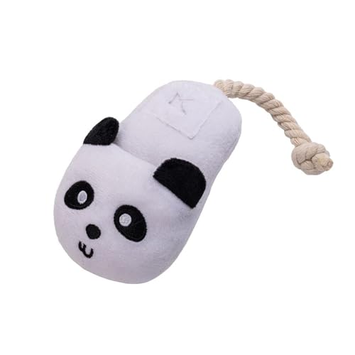 Quietschendes Hundespielzeug in Tierform, Kauspielzeug mit Hanfseil, interaktives Spielzeug für kleine, mittelgroße und große Hunde, Panda Quietschendes Hundespielzeug in Tierform, Kauspielzeug mit Hanfseil, interaktives Spielzeug für kleine, mittelgroße und große Hunde, Panda von MeiAOBest
