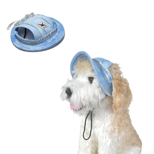 Runde Hüte für kleine Hunde, Katzen- und Hundehut, Fischerhut mit Ohrloch, verstellbarer Haustier-Sonnenschutz, Reise-/Sporthut für Katzen, kleine, mittelgroße Hunde, Größe M, Blau (Tie Dye Blue) Runde Hüte für kleine Hunde, Katzen- und Hundehut, Fischerhut mit Ohrloch, verstellbarer Haustier-Sonnenschutz, Reise-/Sporthut für Katzen, kleine, mittelgroße Hunde, Größe M, Blau (Tie Dye Blue) von MeiAOBest