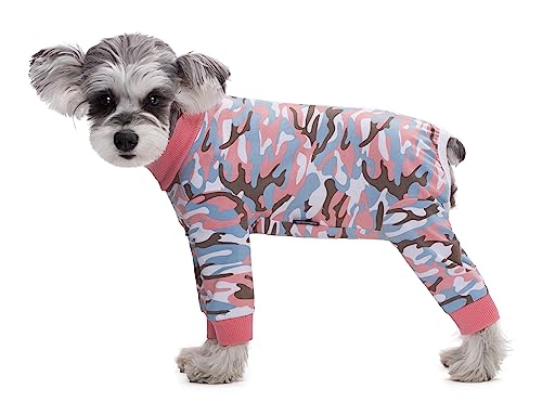 Schlafanzug für kleine Hunde, elastischer Haustier-Einteiler schützt Gelenke, Anti-Haare, Anti-Lecken, Hundekleidung, Wundschutz, Welpen-Pyjama für kleine und mittelgroße Hunde, XS (rosa Camouflage) Schlafanzug für kleine Hunde, elastischer Haustier-Einteiler schützt Gelenke, Anti-Haare, Anti-Lecken, Hundekleidung, Wundschutz, Welpen-Pyjama für kleine und mittelgroße Hunde, XS (rosa Camouflage) von MeiAOBest